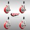 Service Caster 5 Inch 316SS Red Poly Swivel 1-1/4 Inch Expanding Stem Caster Set Brake SCC SCC-SS316EX20S514-PPUB-RED-TLB-114-4 - alternate 2